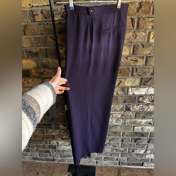 Boss Dark Purple Wide-Leg Women's Tacilana Pants Size 12 - Picture 13 of 16
